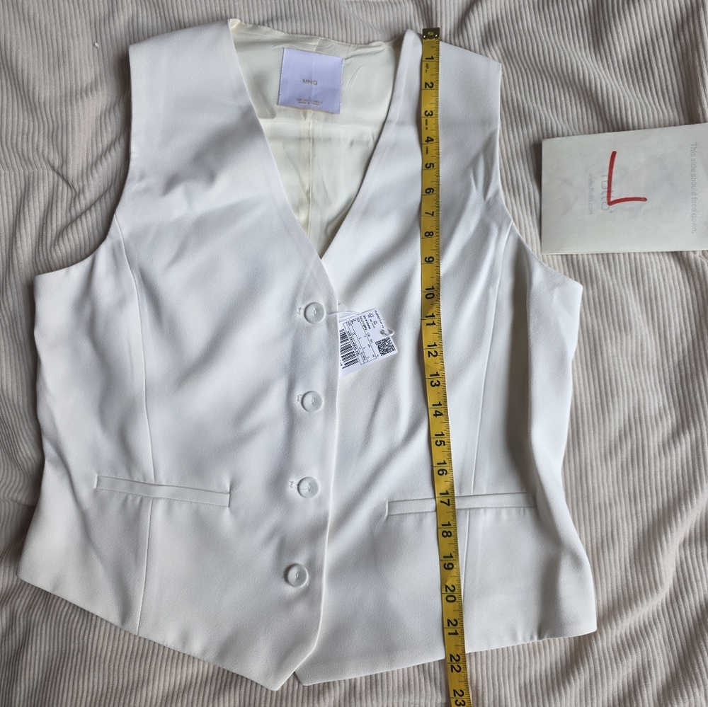Mango suited Vest With Button off white BNWT - Picture 12 of 16
